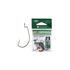   Mikado Sensual Offset Worm 2 geöst, mit Widerhaken Offset Haken 5 Stk.
