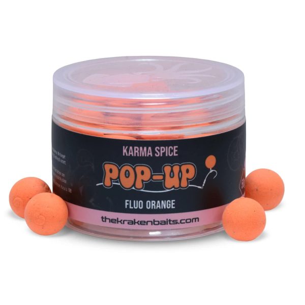 The Kraken Baits Karma Spice Fluo Orange Würziger 18mm Pop Up 50gr