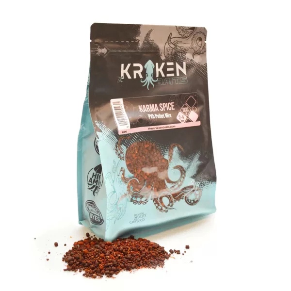The Kraken Baits Karma Spice Würziger 2-4mm PVA Pellet Mix 900gr