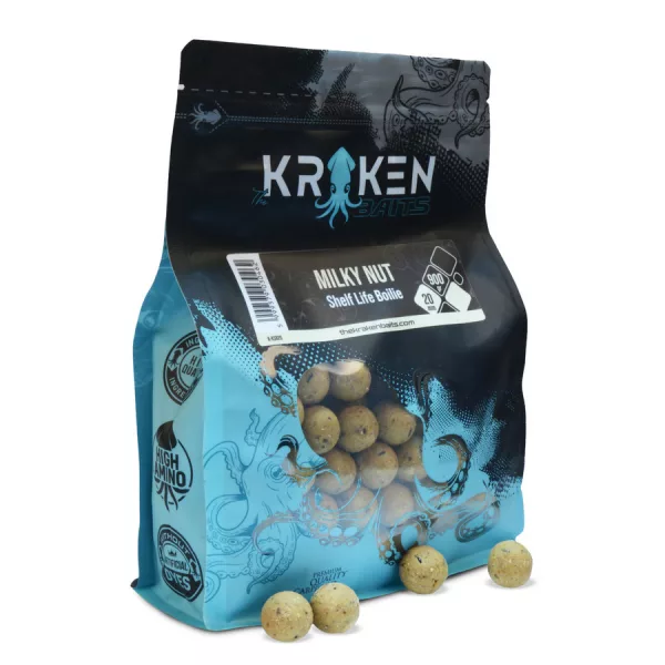 The Kraken Baits Milky Nut Shelf Life Kokosnuss-Milch 24mm Boilie 900gr