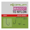 Korum Xpert Maggot Hooks To Nylon Monofil Vorgebundener Haken mit Widerhaken 12