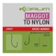 Korum Xpert Maggot Hooks To Nylon Monofil Vorgebundener Haken mit Widerhaken 12