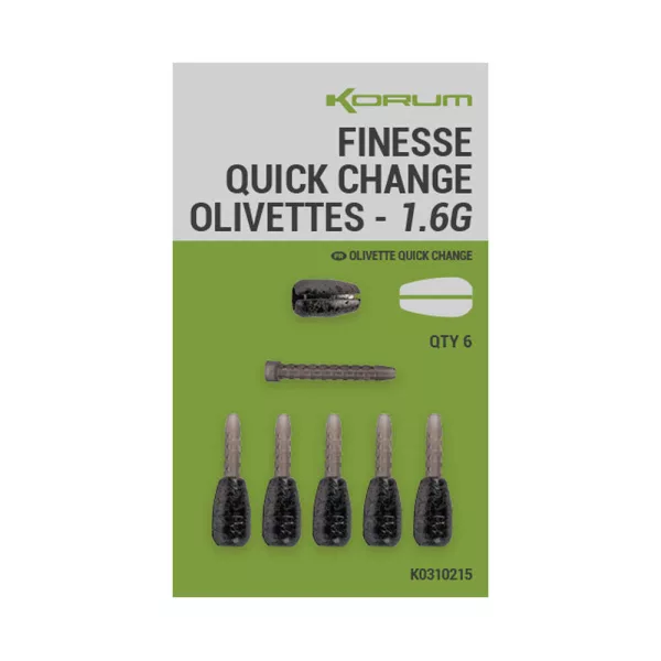 Korum Finesse Quick Change Olivettes Schnellwechsel-Schwimmergewicht 1,6g