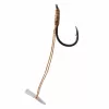 Korum Quickstop Hook Hairs 8 mit Öhr, Monofil-Vorfachhaken mit Widerhaken 4 Stück
