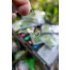 Korum Quickstop Hook Hairs 8 mit Öhr, Monofil-Vorfachhaken mit Widerhaken 4 Stück