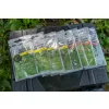 Korum Quickstop Hook Hairs 8 mit Öhr, Monofil-Vorfachhaken mit Widerhaken 4 Stück