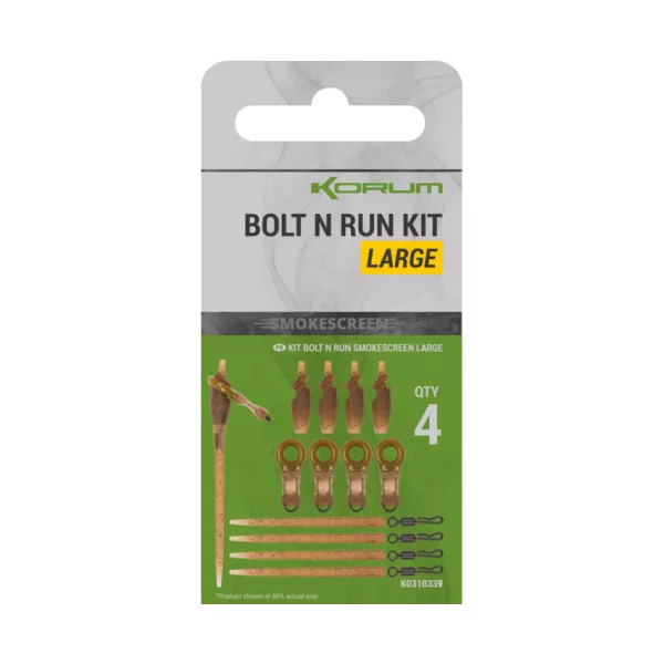 Korum Smokescreen Bolt N Run Kit Large Endmontage-Set 4 Stück