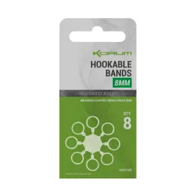 Korum Smokescreen Hookable Bands 8mm Pelletringe 8 Stück