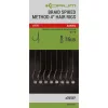Korum Power Braid Spiked Method Hair Rigs 8 Schlaufen, Geflochtene Vorgebundene Haken mit Ködernadel 8Stk