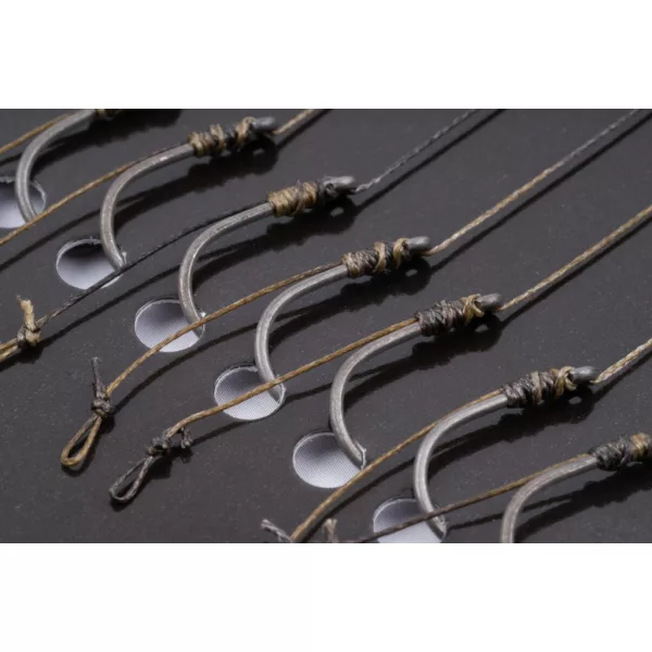 Korum Power Braid Method Hair Rigs 8 Ösen-, Hair Rig Geflochtene Vorgebundene Haken 8Stk