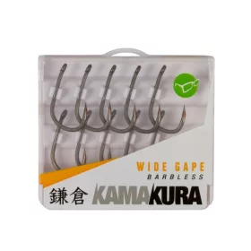   Korda Kamakura Wide Gape Barbless 6 Öhr, Widerhakenloser Haken 10 Stk.