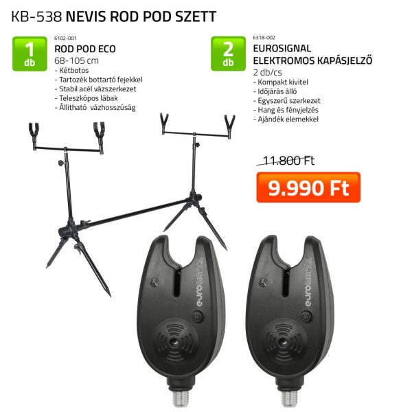 Nevis Eco Rod Pod + Eurosignal Elektrischer Bissanzeiger Angelset