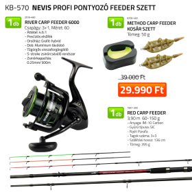   Nevis Profi Karpfen-Feeder-Set mit Rute, Rolle, Feederkorb-Set