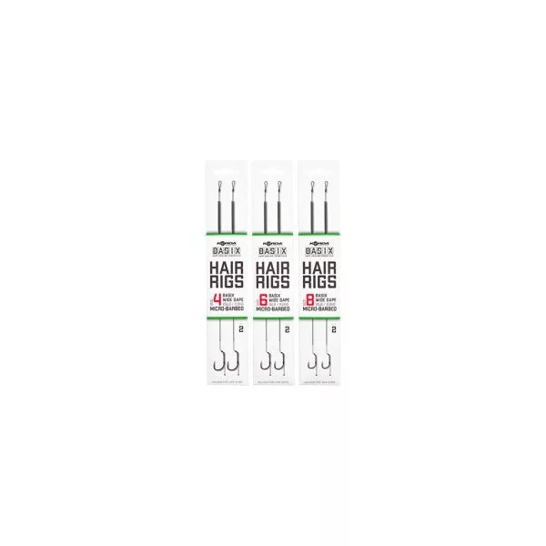 Korda - Basix Hair Rigs Wide Gape 8 18lb - vorgebundener Haken