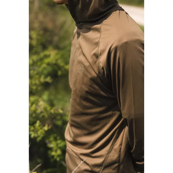 Korda Dark Khaki UPF Hooded Top Langärmeliges UV-Shirt S
