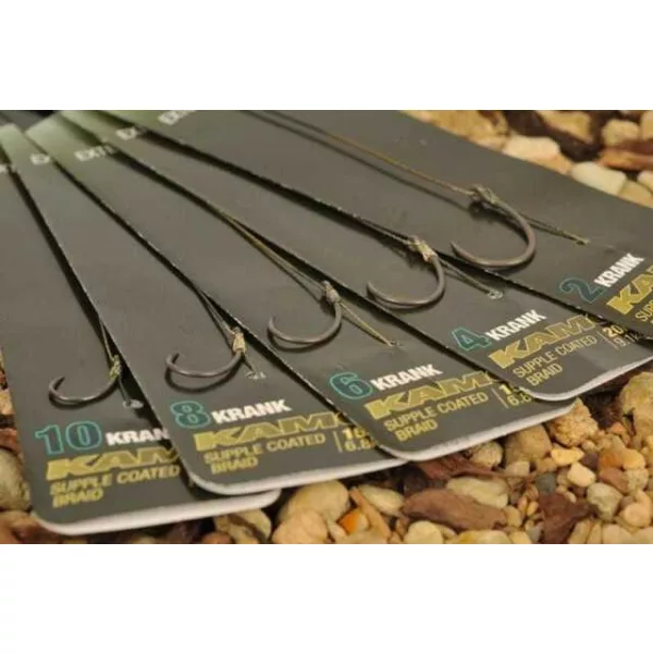 Korda Krank Ready Rig Barbed Größe 6 - vorgebundenes Karpfenhaken-Vorfach