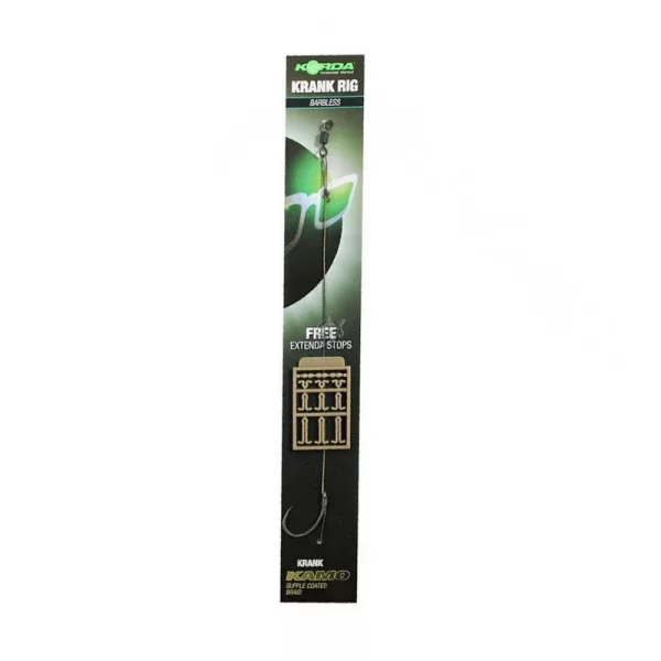 Korda Krank Ready Rig 2 Ösenloser, widerhakenloser vorgebundener Haken