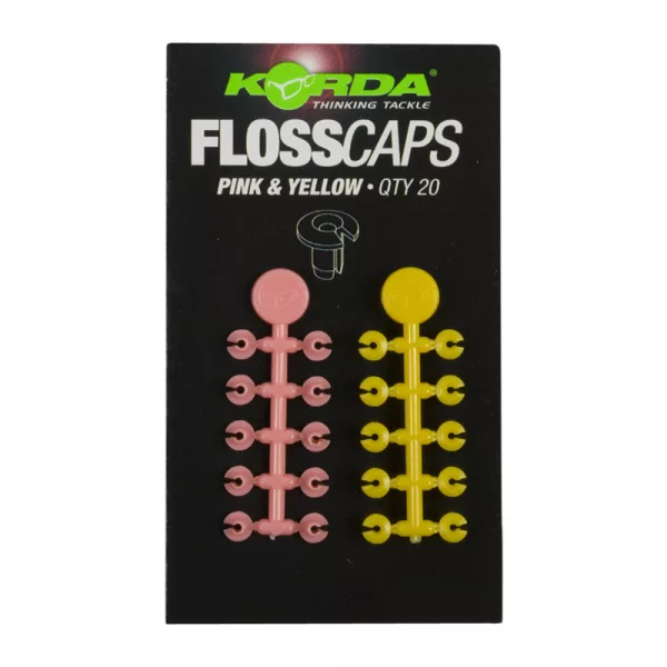Korda Floss Caps Pink/Yellow - Boilie Stopper