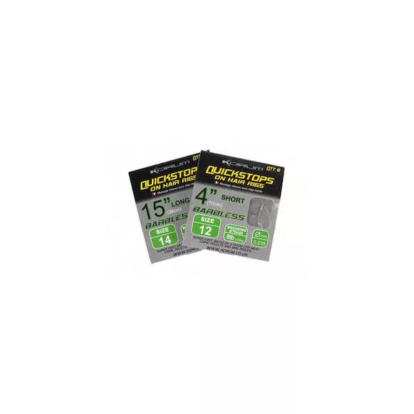 Korum Hair Rigs With Quickstops 4 Größe 12 Monofil vorgebundene Haken