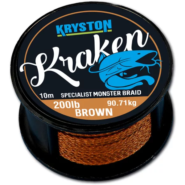 Kriston Kraken Monster Braid 200Lbs 10m 3.57mm Braun Geflochtene Vorfachschnur-Braun