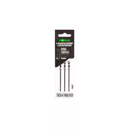   Korda Kable Leadcore Leader Ring Swivel Weed Bojlis Rig 50cm 3 Stk.