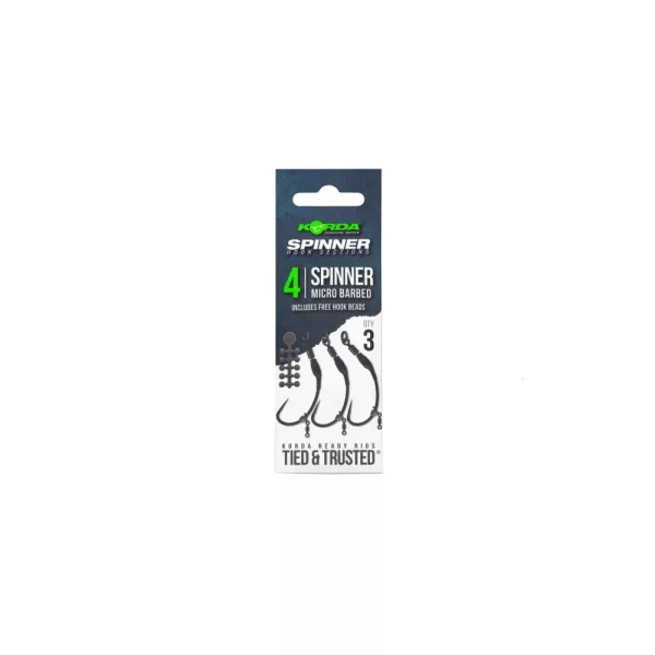 Korda Spinner Hook Sections 4 Boilie-Haken mit Öhr und Widerhaken 3 Stück