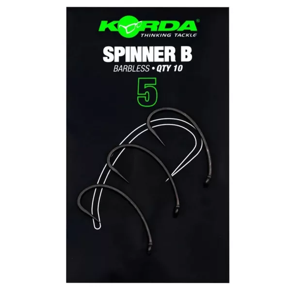 Korda Spinner B 5 Boilie-Haken mit Öhr und Widerhaken 10 Stück