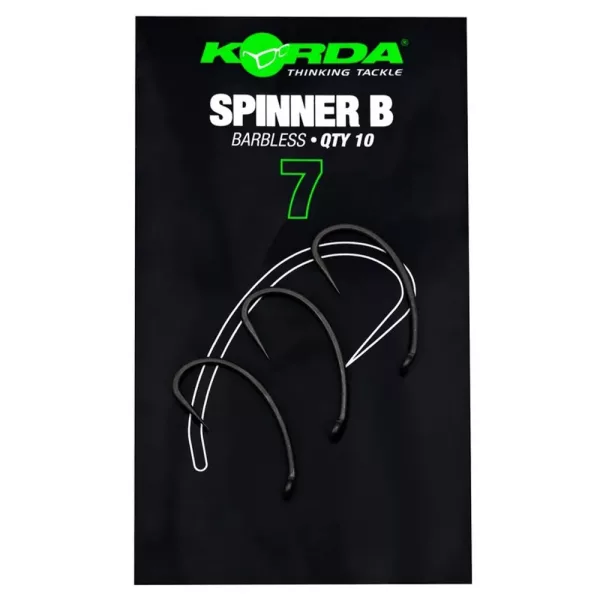Korda Spinner B 7 Boilie-Haken mit Öhr und Widerhaken 10 Stück
