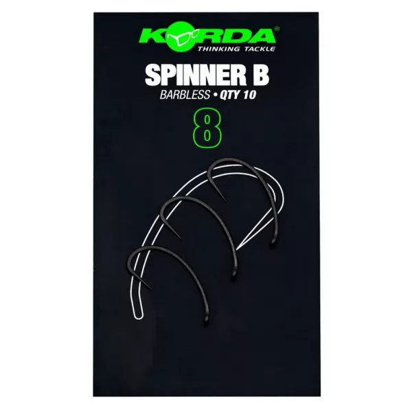 Korda Spinner B 8 Boilie-Haken mit Öhr und Widerhaken 10 Stück