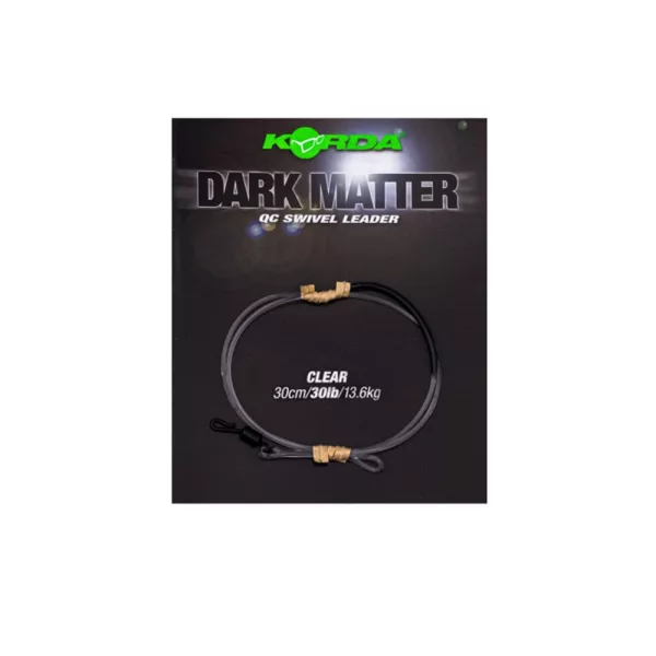 Korda Dark Matter Leader QC Swivel Transparent 30cm 30lb Vorgebundenes Boilie-Rig