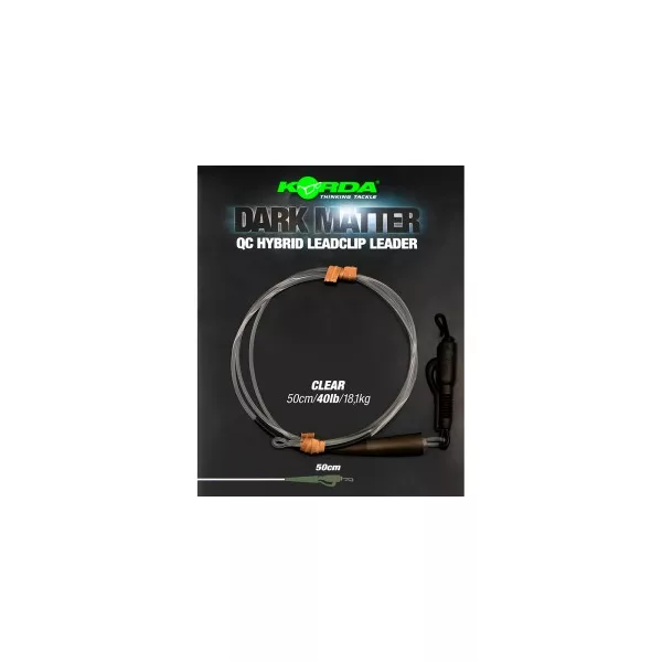 Korda - Dark Matter Leader QC Hybrid Clip Clear Vorfach mit Schnellkupplung, transparent