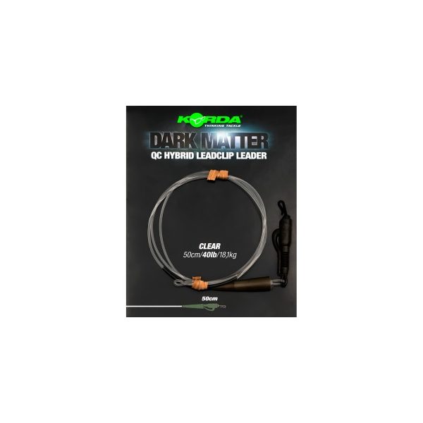 Korda - Dark Matter Leader 50 cm QC Hybrid Clip Clear schnellverbindendes transparentes Vorfach