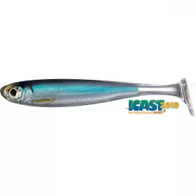   Livetarget Slow-Roll Shiner Paddle Tail Swimbait Silber/Blau 8,5cm Gummifisch 4 Stk.
