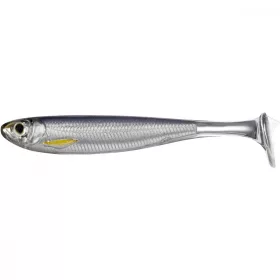   Livetarget Slow-Roll Shiner Paddle Tail Silber/Smoke 8,5cm Gummifisch 4 Stk.