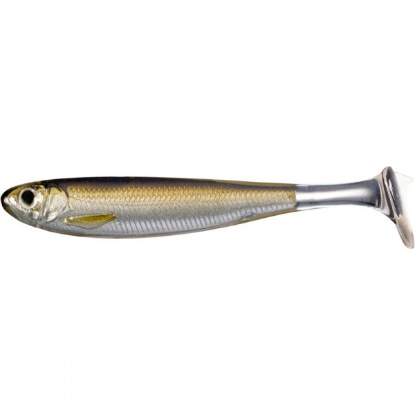 Livetarget Slow-Roll Shiner Paddle Tail Silber/Braun 8,5cm Gummifisch 4 Stk.