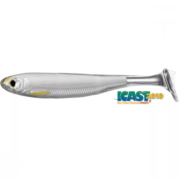 Livetarget Slow-Roll Shiner Paddle Tail Silber/Perl 10cm Gummifisch 4 Stk.