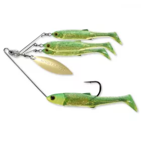   Livetarget Minnow Spinner Rig Limettengrün Chartreuse/Gold Klein 11gr Spinnerbait