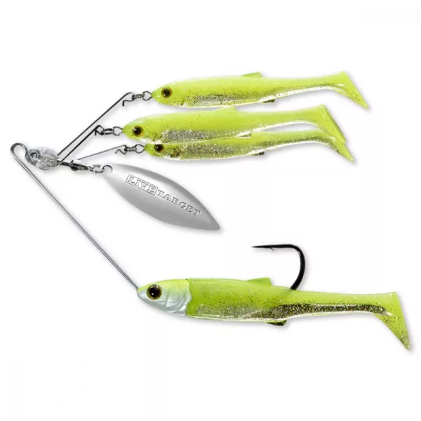 Livetarget Minnow Spinner Rig Chartreuse/Silber Klein 11gr Spinnerbait