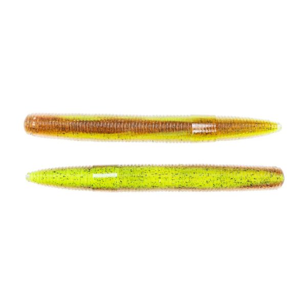 Livetarget Stick Worm Chartreuse-Braun 7,6cm Wurmprofil 10 Stk.