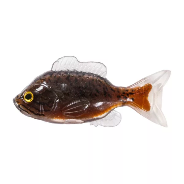Livetarget Sunfish Unrigged Braun-Schwarz 8,5cm Gummi-Sonnenbarsch 4 Stk.