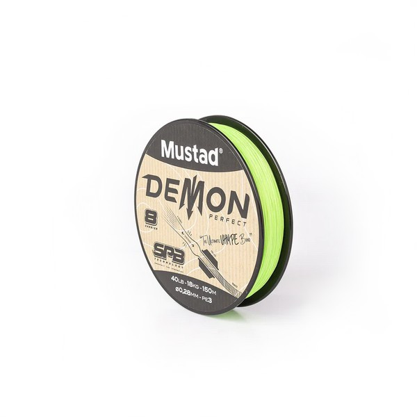 Mustad Demon Perfect Braid 0,18mm 150m Chartruse Geflochtene Hauptschnur