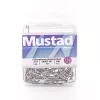 Mustad O'Shaughnessy Stainless Steel 1/0 Haken mit Öse und Widerhaken 7 Stk.