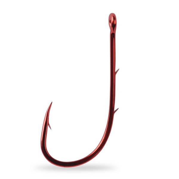 Mustad Red Baitholder Hook 3/0 7 Stk. Öhrhaken mit Widerhaken für Zander