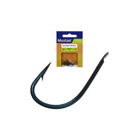   Mustad Blue Allround Hook 2/0 Plättchen-, Widerhaken-Feederhaken 12 Stk.
