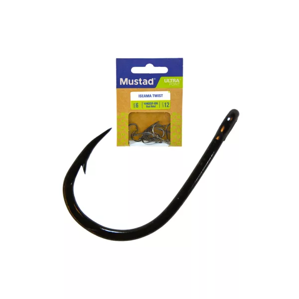 Mustad Iseama Twist 1 Ösen-, Widerhaken-Haken 12 Stk.