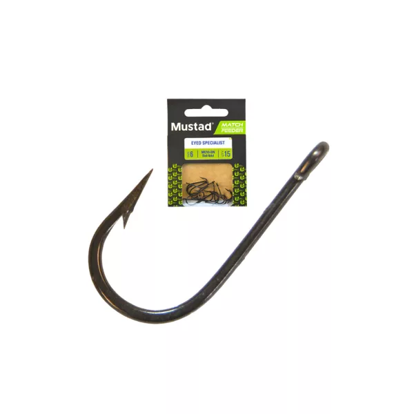 Mustad Match Feeder Eyed Specialist 6 Ösenhaken, mit Widerhaken 15 Stk.