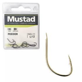   Mustad Ultra NP Feeder Größe 10, mit Plättchen, Widerhaken-Karpfenhaken 10 Stk.