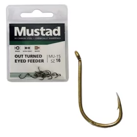   Mustad Ultra Np mit nach außen gebogenem Öhr Feeder 12 10 Stück geöhrte, mit Widerhaken Karpfenhaken