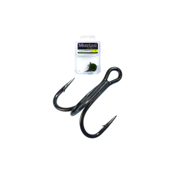 Mustad Needlepoint Treble Hook 1/0 Drilling 5 Stk.