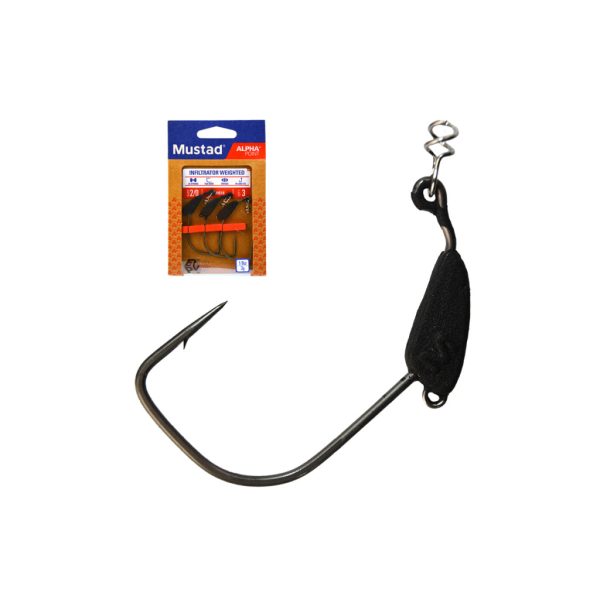 Mustad Infiltrator Weighted 14gr 6/0 Beschwerter Offset-Haken 2 Stück